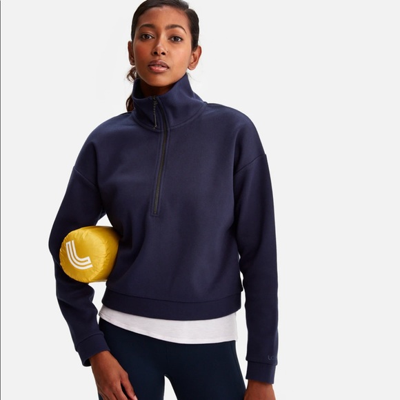 Lole qaurter zip cropped sweater crewneck - Picture 1 of 7